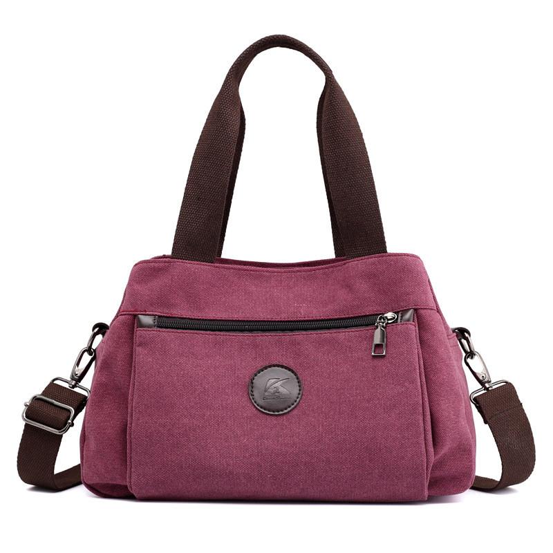 Canvas Ladies Crossbody Bag With Zipper Closure And Interior Pockets For Work