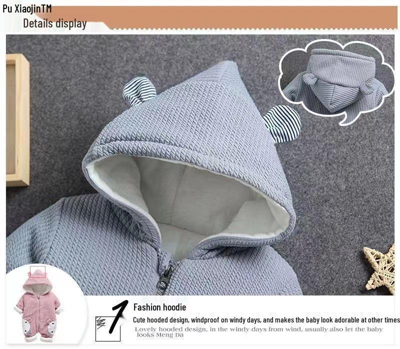 Thickened Cotton Baby Rompers: Autumn/Winter Collection