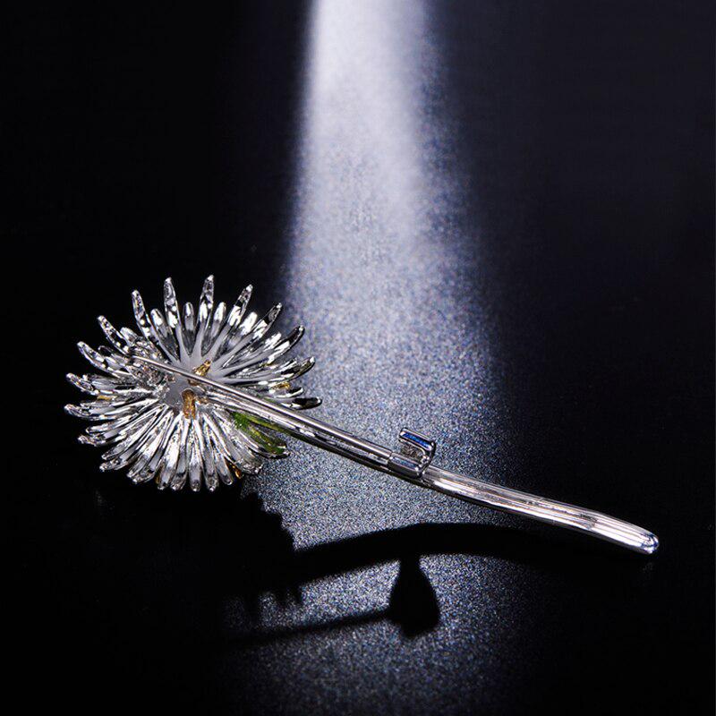 Blucome Dandelion Copper Brooch Plant Enamel Pins For Women Men's Coat Dress Corsage Holiday Routine Decoration Accessories Gifts