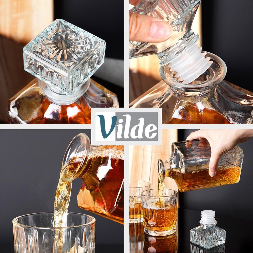 Glaskaraffe Flasche mit Korken für Whisky Brandy Alkohol Geschenk 900 ml