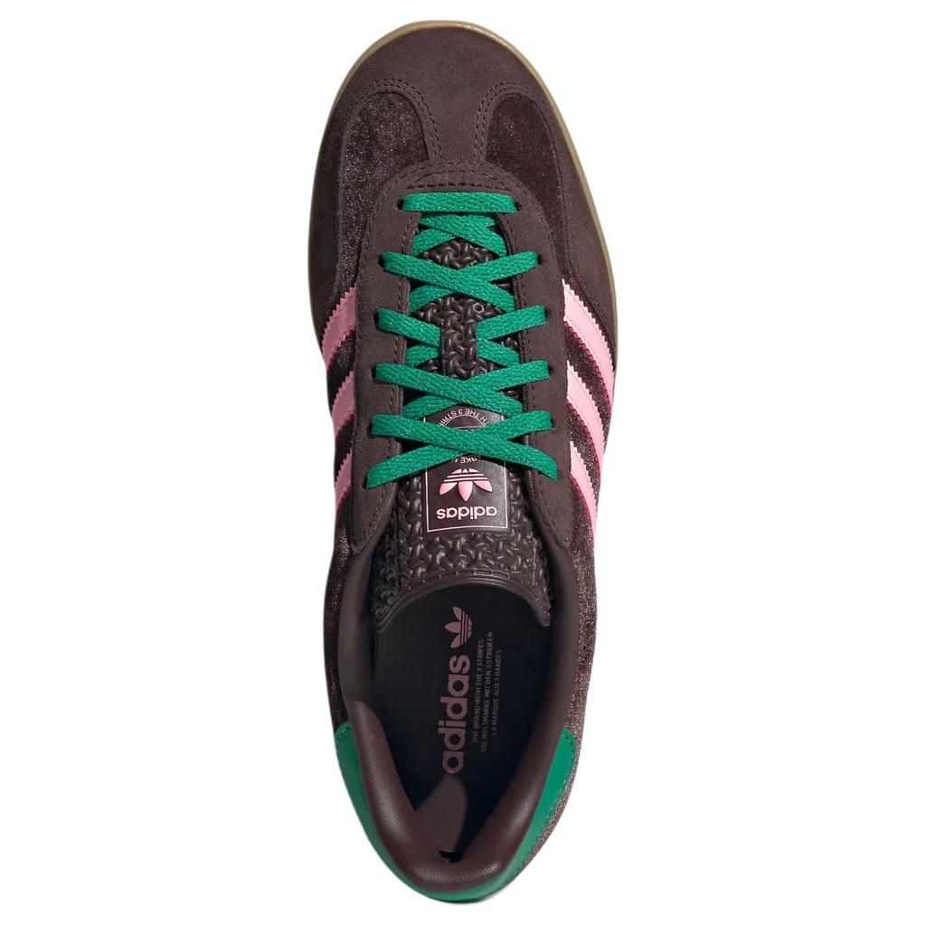 adidas Women's Gazelle Indoor 'Dark Brown Pink Green Velvet' Women's Sneakers JI2714