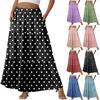 Women's Casual High Waist Drawstring A-line Skirt Color Skirt With Pockets
