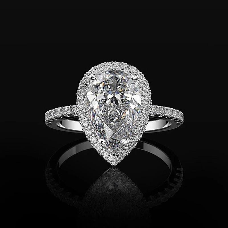 Meier Creative sparkling drop-shaped zircon wedding ring women's wedding jewelry