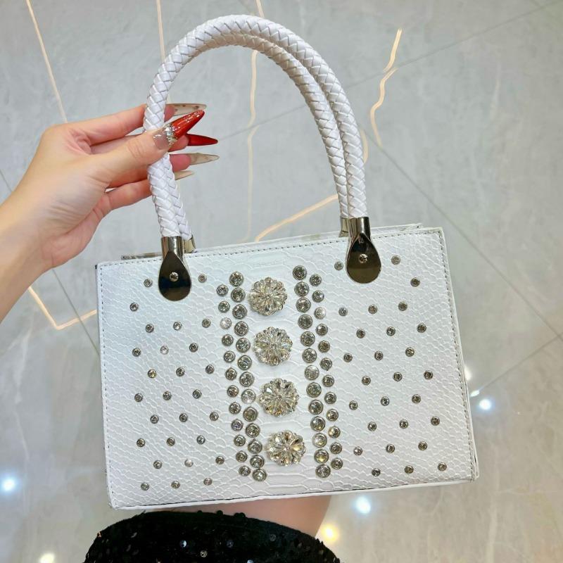 Lightweight Single-shoulder Bag, Crossbody Bag, Evening Bag, Studded with Diamonds, High-end, Large-capacity Handbag