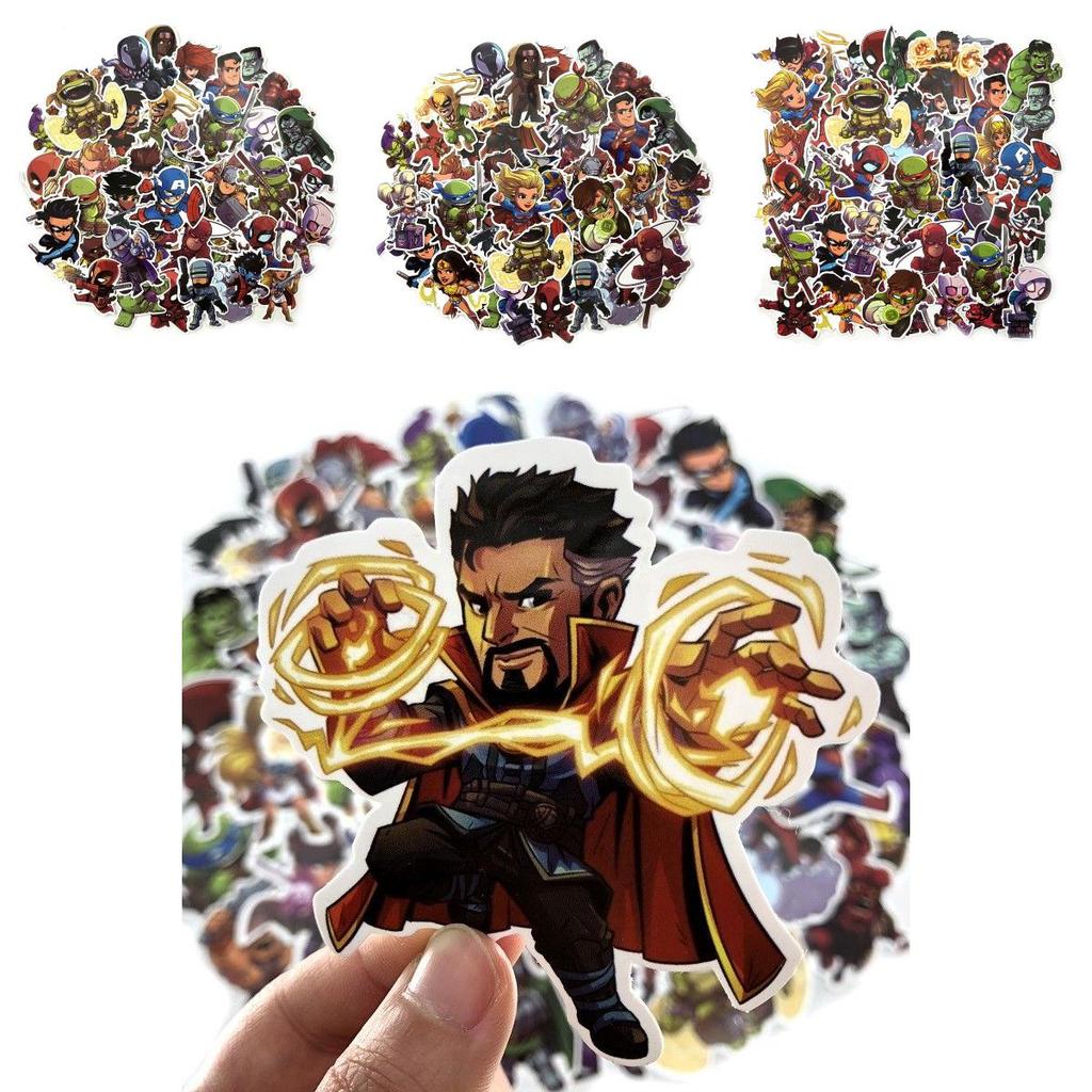 Chibi 50 Pcs Super Heroes Sticker Decals For Skateboard Laptop Luggage