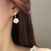1 Pair Women Earrings Camellia Shape Faux Pearl Design Show Unique Charm Alloy Mini Flower Style Elegant All-Match Drop Earrings for Dating