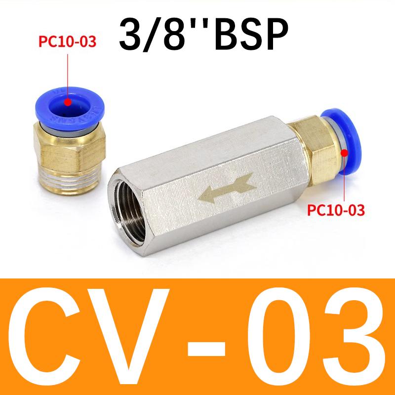 Valvola di non ritorno pneumatica 6mm 8mm 10mm 1/4 OD Tubo Valvola unidirezionale Aria Gas Via singola Valvola in ottone Adattatore raccordo tubo compressore d'aria