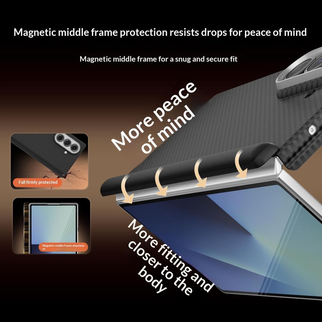 GKK For Samsung Galaxy Z Fold7 5G Case Texture Dual Axis PC Slim Phone Cover Magnetic Hinge Protection