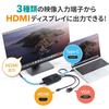 SANWA SUPPLY HDMI Conversion Converter Male X Mini Male X USB Male X for Type A Male X 3m Multi-input (for input/HDMI 1, D-sub15pin 1, Type-C 1,