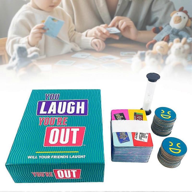 You Laugh You're Out A Party Game with Hilarious Charades Family Card Games for Adults & Kids, for Family Game Nights Gatherings Parties