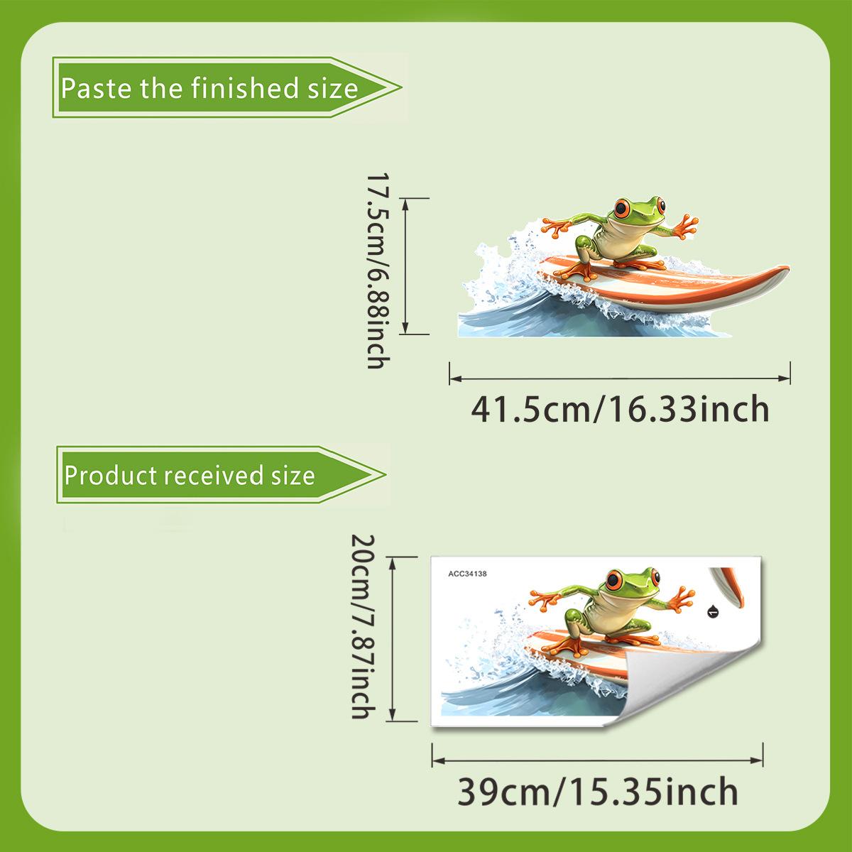 

Surfing Frog Toilet Stickers, Personalized Bathroom Decorative Stickers 30*40cm