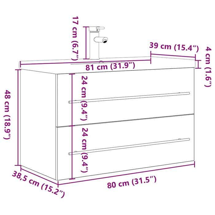 VidaXL Ensemble de meubles de salle de bain 2 pcs gris béton 3324962