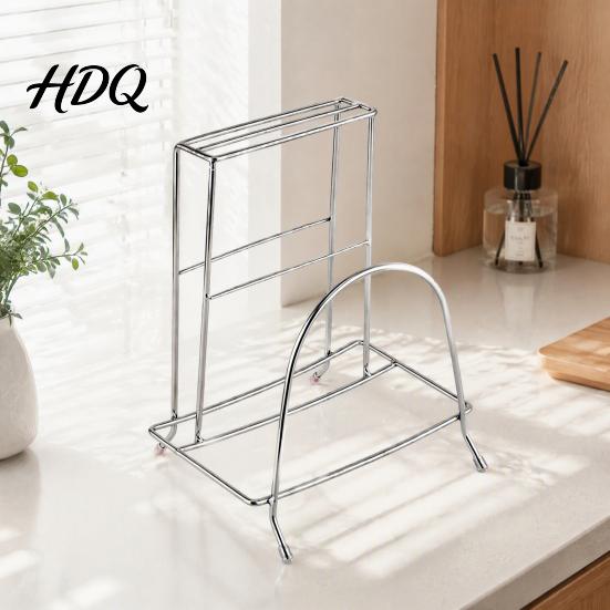 Kitchen Counter Organizer Stainless Steel Chopping Board Storage Rack And Knife Holder for Heavy Duty Countertop Vertical Drain Stand Cutting Boards