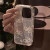 Luxury 3D Pearl Bowknow Glitter Rhinestone Shell Pattern Phone Case For iPhone 17 16 15 13 12 Pro Max 14 Plus Stylish Bling Cover