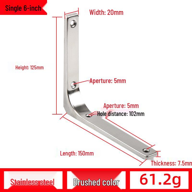 Curved Wall-Mounted Bracket with Load-Bearing Support for Shelves