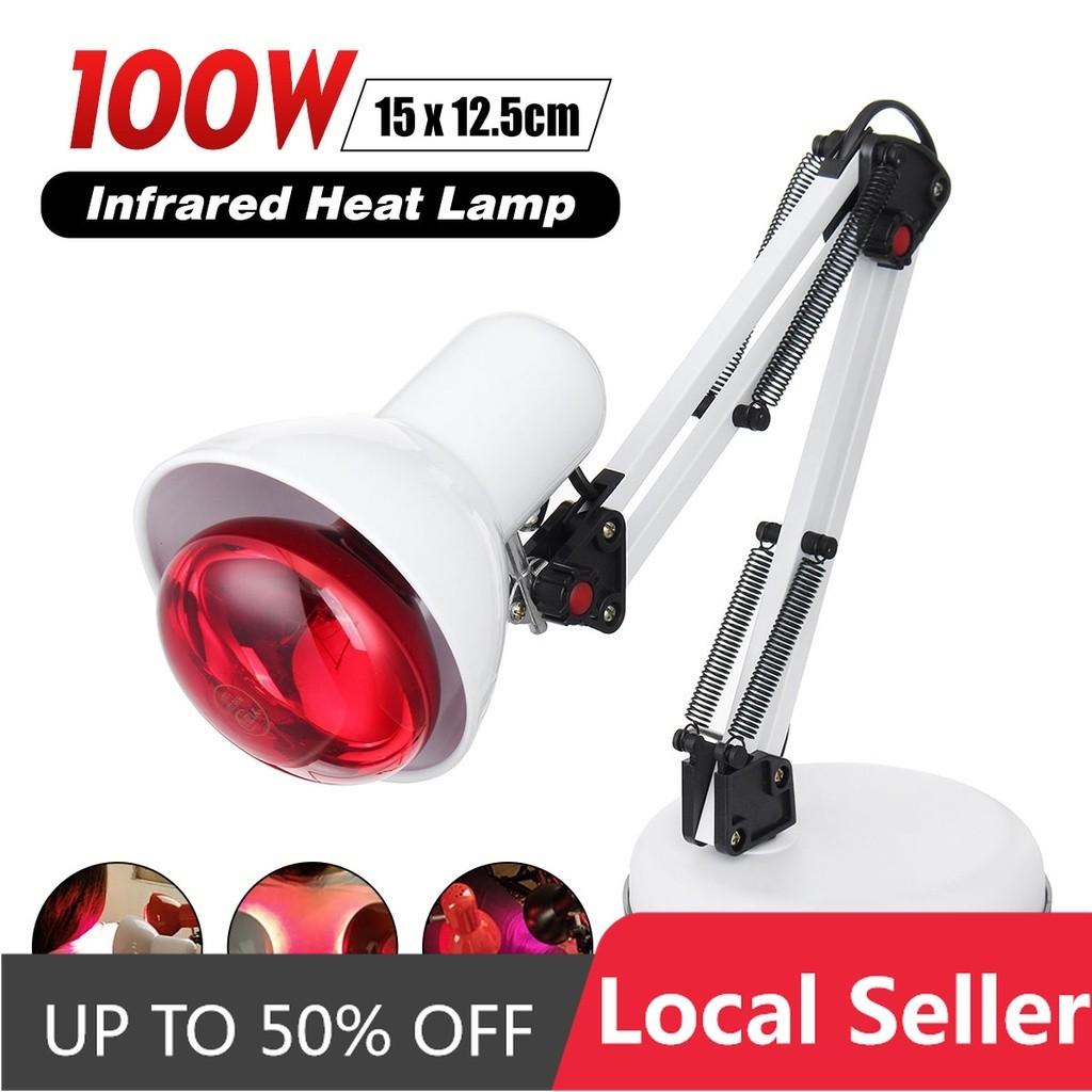 

100W Heat Therapy Infrared Lamp Pain Relief Physiotherapy Heating Light Massage Health Infra Care Desktop Floor Stand 15 x 12.5cm