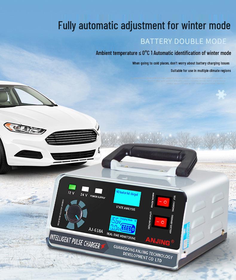 12/24V Smart Pulse Lead-Acid Battery Charger & Repair Machine