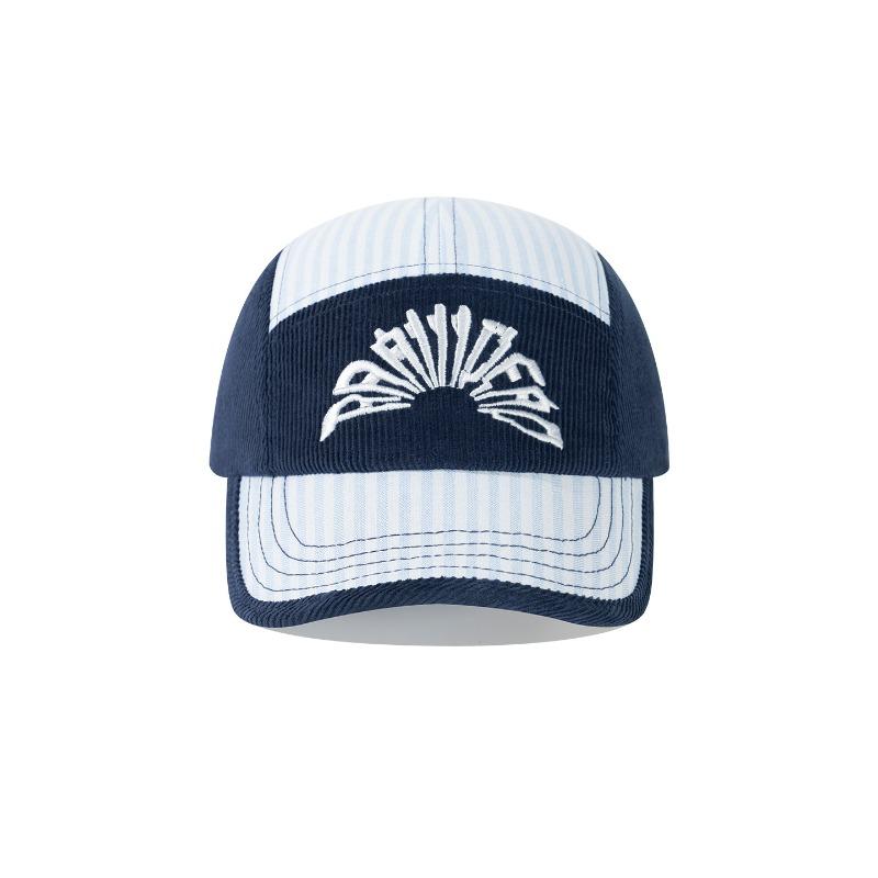 

Splicing striped corduroy cap women s street hip hop skateboard cap big head circumference wide brim baseball cap men s tide Adjustable темно-синього кольору