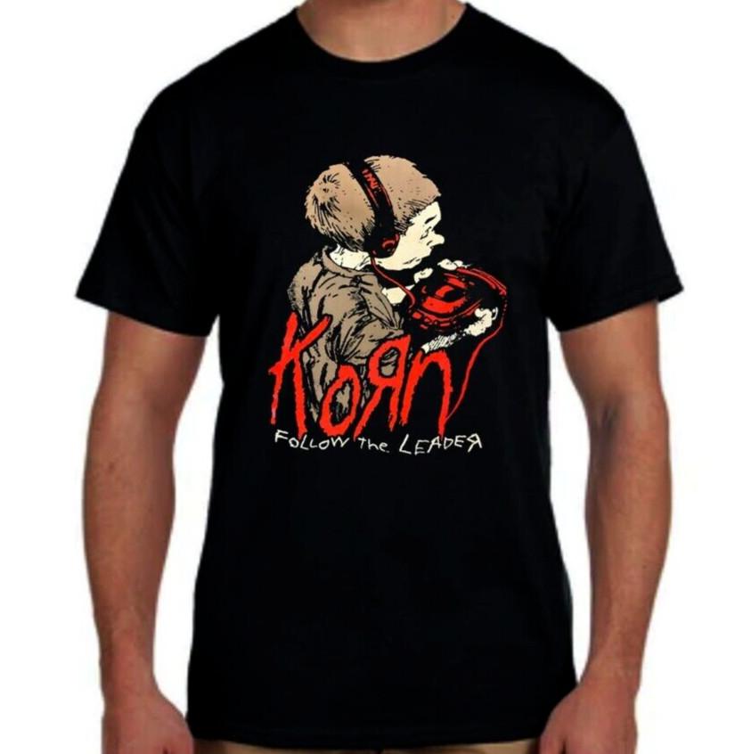 Korn Follow the Leader Nu Metal Band Men s Black T-Shirt (Multiple Designs) M