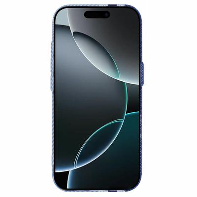 Capa para iPhone 16 Pro compatível com MagSafe Carbon Fiber Texture Water-Transfer PC Phone Cover