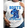I Got My Boots on The Ground Cartoon Woman Design Ladies Summer White Crew Neck Breathable Short Sleeve Aesthetic Clothes