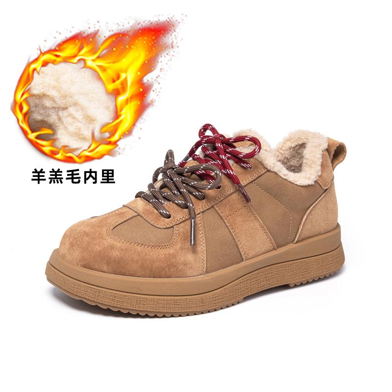 

Women s winter leather piled thickened casual shoes Merad thick baseplate shoes sports wool cotton shoes 35