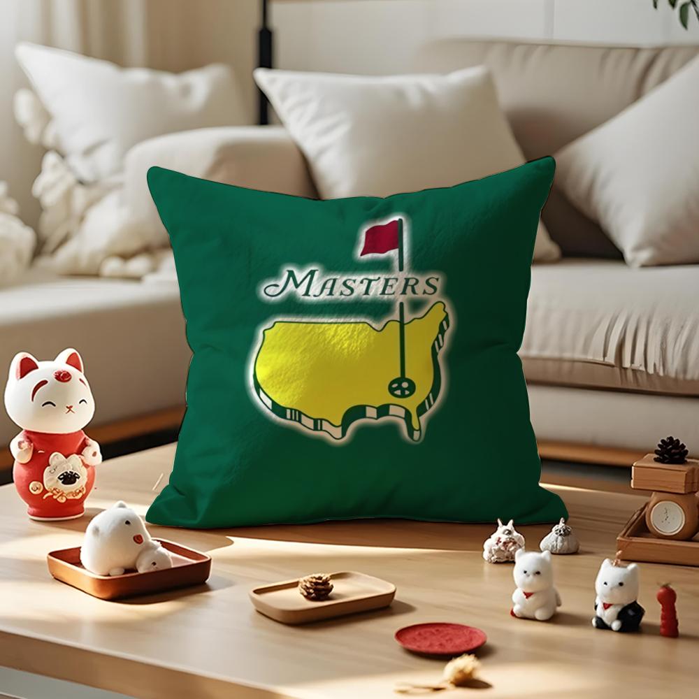 MMasters Golf Printing Pillow Case Antidustmite Pillowcase Invisible Zipper Silky Short Plush Sofa Cushion Cover