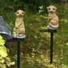 Solar Powered Lawn Decor Meerkat Garden Light Outdoor Waterproof LED Light with Stake Weather Resistant Yard Art Cute Lamp for Walkway Courtyard