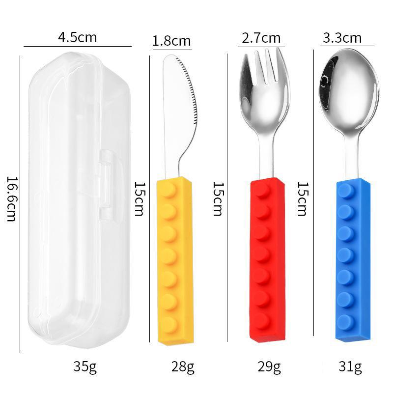 

3 шт. DIY Красочные строительные блоки Сращиваемые вилки Ложки Столовые приборы Студенческий салат Столовые приборы Набор Подходит для кухонного инструмента