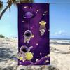 Cartoon Space Illustration Beach Towel | Polyester, Quick-Dry, Super Absorbent, Thick and Soft, Ideal for Beach, Pool, Bathroom