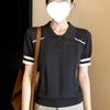 Korean Wear Knitted Short-sleeved T-shirt Women's Summer 1116 New Unique and Beautiful Thin Knitted Sweater Lapel Top