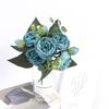 Blue Artificial Flowers Bouquet Rose Fake Flowers for Indoor Home Decor Garden Wedding Party Decoration Outdoor Vase Accessories