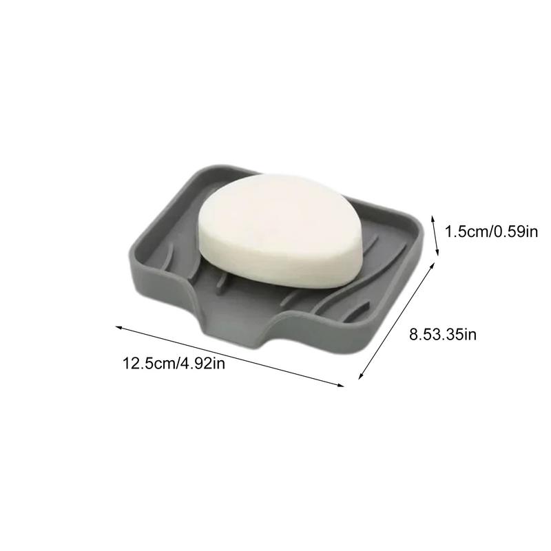 Soap Dish Shower Silicone Tray Bathroom Tray Soap Holder Sink Organizer Kitchen Soap Tray Creative Sink Soap Holder For Scrubber