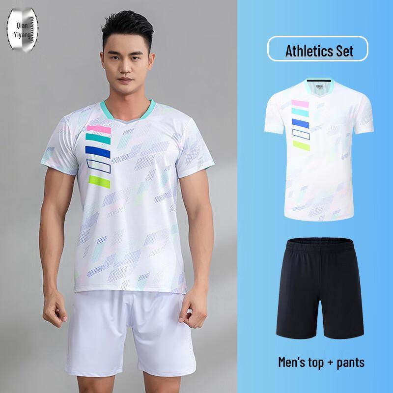Unisex schnelltrocknendes kurzärmeliges Sporttrikot-Set