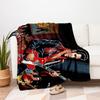 "Elvis Presley: King of Rock 'n' Roll Guitar Art Print"Blanket Flannel Throw Blanket for Sofa, Bed, Travel, Camping, Office, Couch, Chair, A