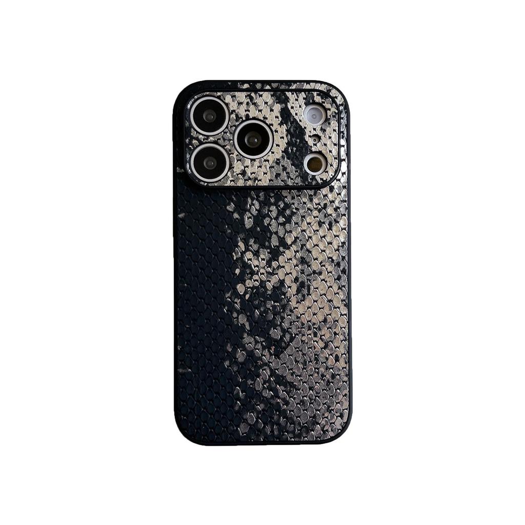 Electroplated Snake Pattern Case for iPhone 16 Pro Max/17/15/14 with Large Window