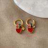 Dopamine Color Oil Drop Love Flower Earrings Women'S Niche Unique Personality Exquisite Simple Versatile Earrings