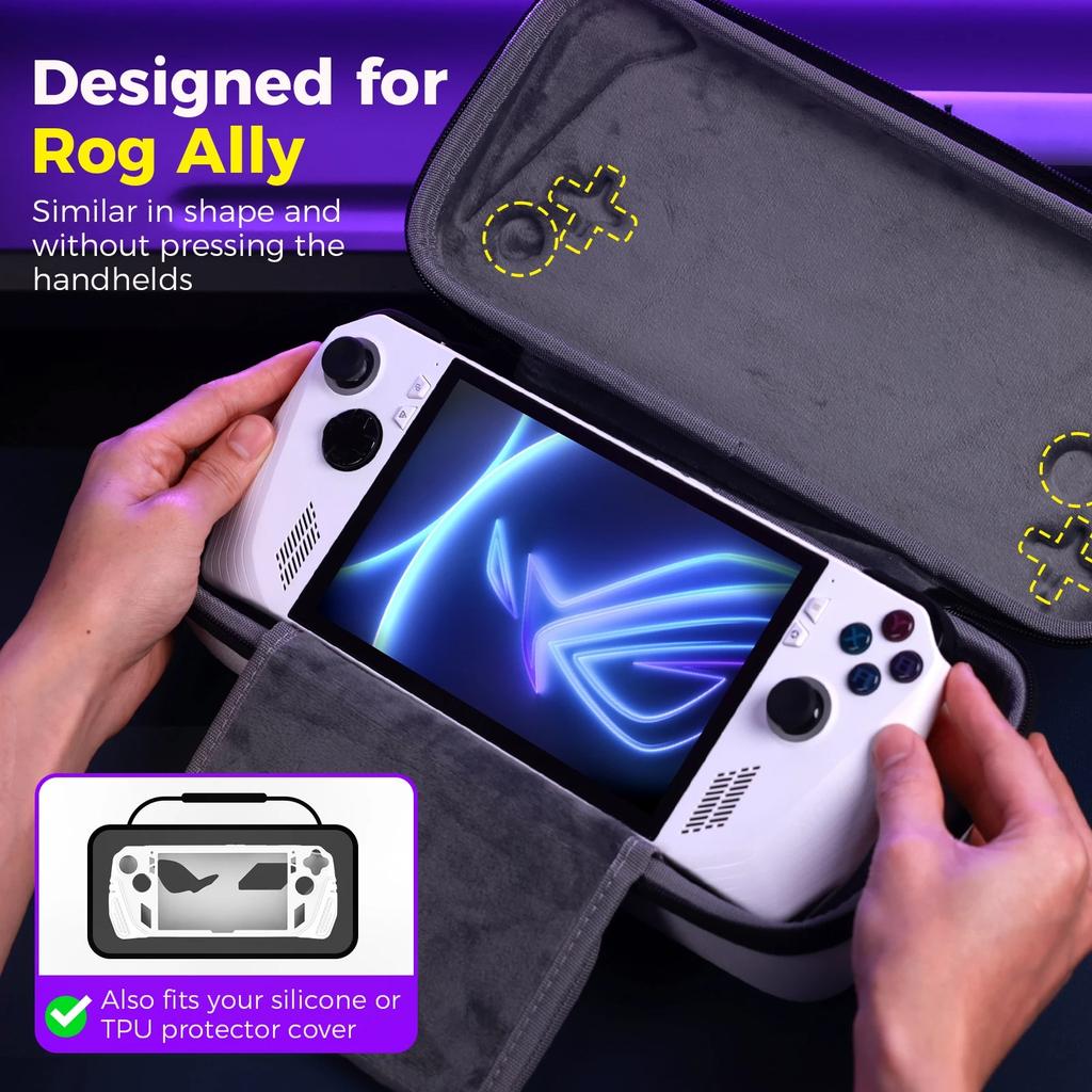 Rog Ally Storage Bag, Travel and Storage Rigid Box, Compatible with Rog Ally Games, Laptops, and Accessories