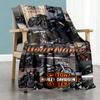 Harley-davidson Motorcycles Personalized Text Blanket Cozy Personalized Blanket Soft & Cozy Throw For Nap Office Chair Livingroom Bed