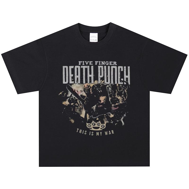 Five Finger Death Punch Graphic Tee, Casual Short Sleeve S