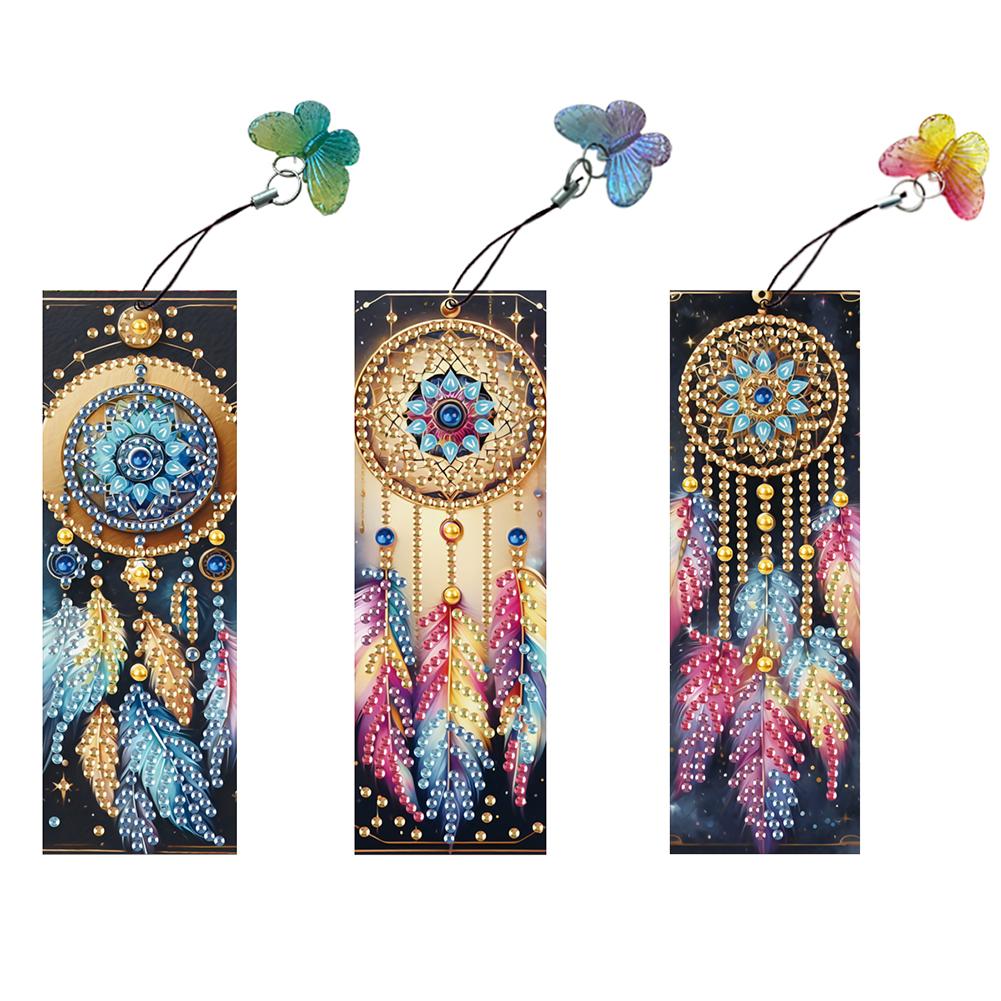 

3Pcs Special Shape Flowers Diamond Bookmark Art Projects 5D DIY Diamond Painting Bookmark Diamond Painting Bookmark Making Kit