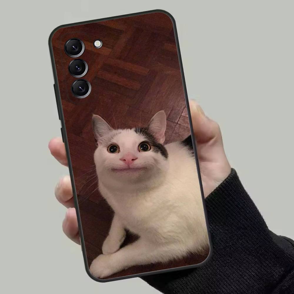 Coque de téléphone meme chat mignonne et drôle pour Samsung Galaxy A13,A21s,A22,A31,A32,A52,A53,A71,A80, Coque Noire Souple