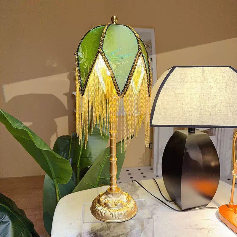 French Retro Tassel Desk Lamp - High-End Romantic European Style Night Light
