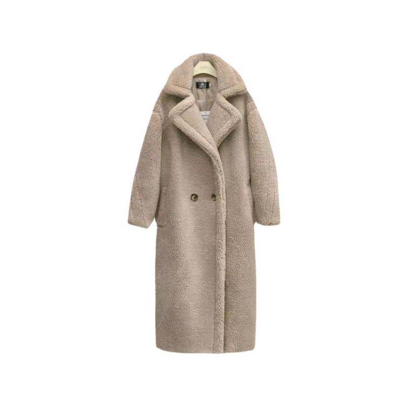 Teddy bear coat women's imitation fur coat caterpillar long silhouette cashmere coat