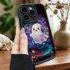Phone Case: 2D flat, suitable for iPhone 18 17 16 15 14 13 12Pro protective case, neon little ghost, perfect Christmas and Halloween holiday gift
