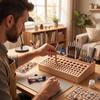 Desktop Hand Tool Stand Practical Wooden Storage Rack with Holes