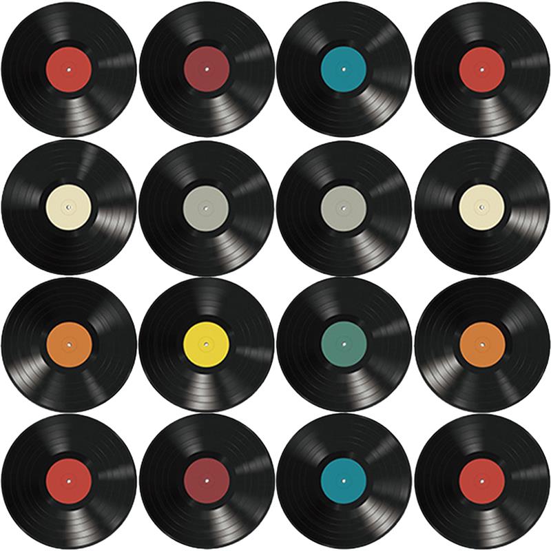 8pcs Vinyl Record Wall Seat Retro Fake Records Hanging Mural Living Room Bedroom Home Decoration