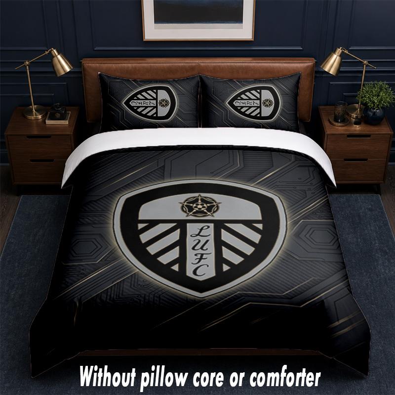 Set Biancheria da Letto Leeds United 1 Copripiumino + 2 Federe Morbido Traspirante Biancheria da Letto per la Casa