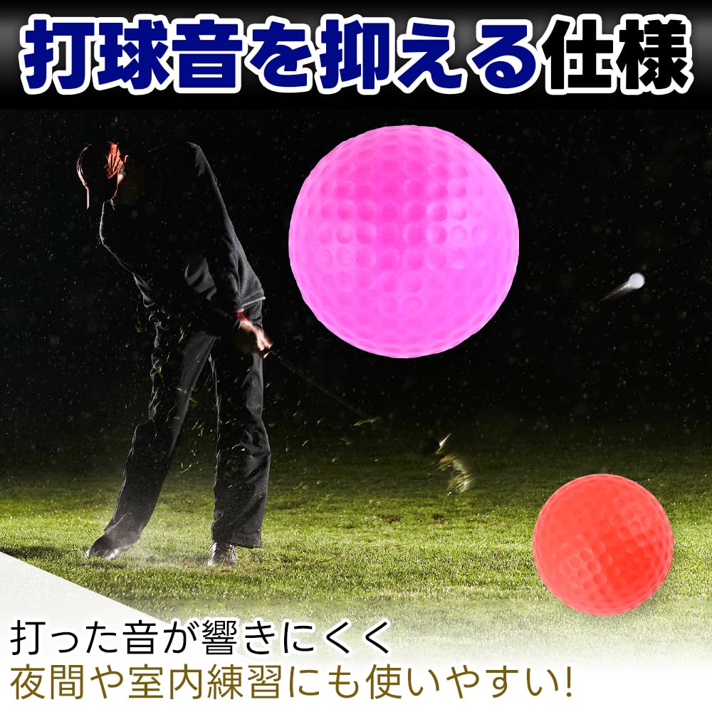 Set of 12 Practice Golf Scratch Indoor Use Balls, Quiet, Dimpled, Shock-Absorbing, Won't Furniture,