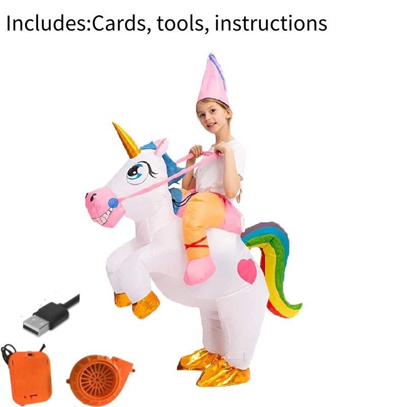 

Рождественский надувной костюм единорога Косплей Одежда для выступлений Костюм на Хэллоуин Child